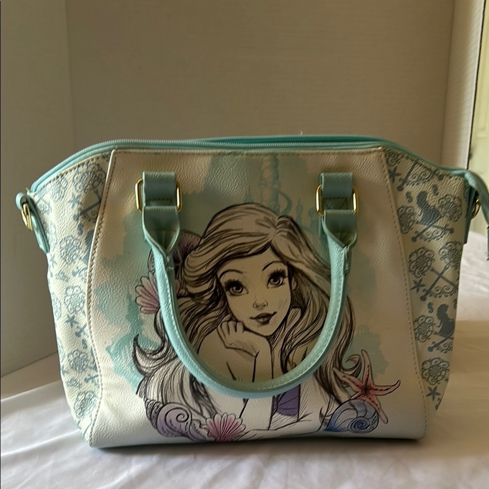 Disney Loungefly Ariel Satchel Tote Handbag The Little Mermaid Aqua